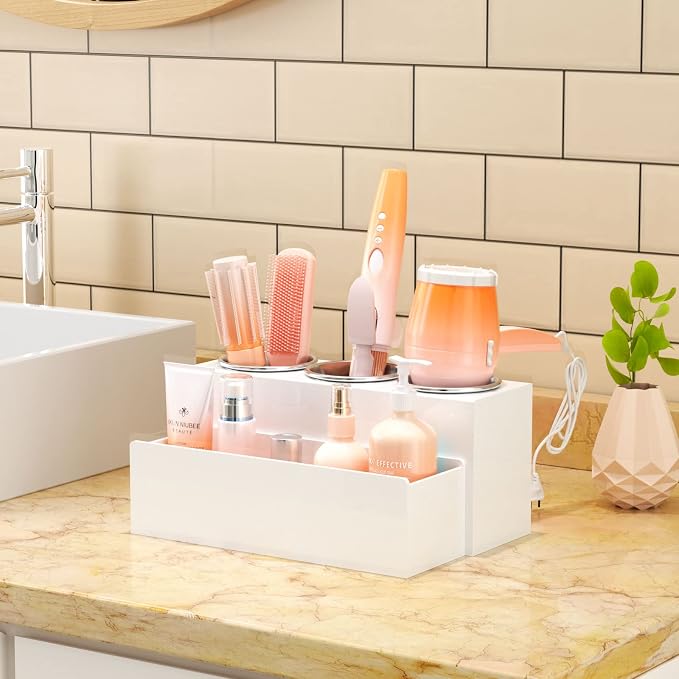 NIUBEE Hair Tool Organizer, Acrylic Hair Dryer and Styling Holder, Bathroom - Image 3