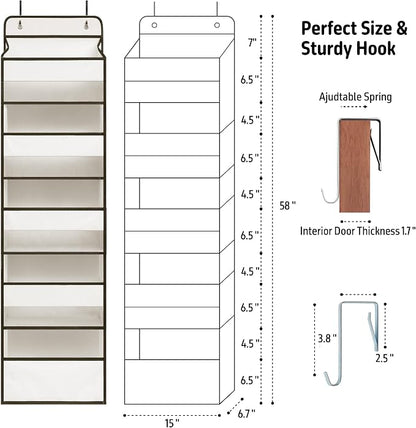 Over Door Organizer with 5 Large Pockets, Heavy Duty Hanging Organizer Storage - Image 2