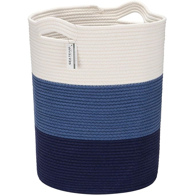 Sea Team Large Size Cotton Rope Woven Storage Basket by SeaTeam