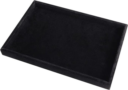 Mornajina 9" x 5.7" Velvet Jewelry Tray Jewelry Display Tray, Stackable Empty - Image 2