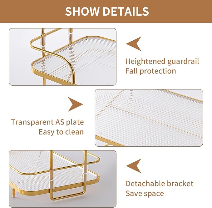 Seoneiro 2 Tier Corner Bathroom Counter Organizer, Cosmetic Skincare Organizer - Image 3