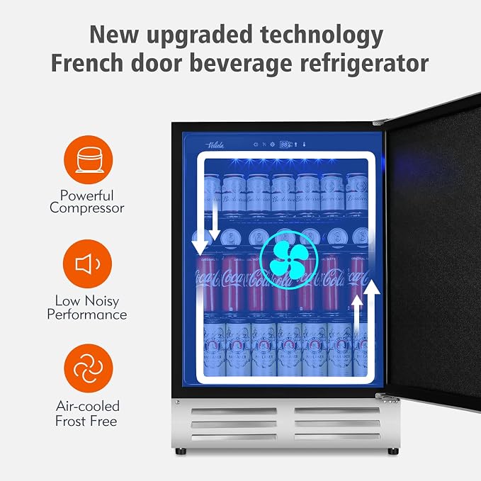 24 Inch Outdoor Beverage Refrigerator Cooler, Stainless Steel Wide Refrigerator - Image 7