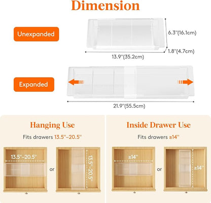 Lifewit 2 Pack Sliding Makeup Drawer Organizer Trays - Image 2