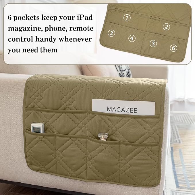 Couch Armrest Organizer Remote Control Holder Bedside Caddy - Image 3