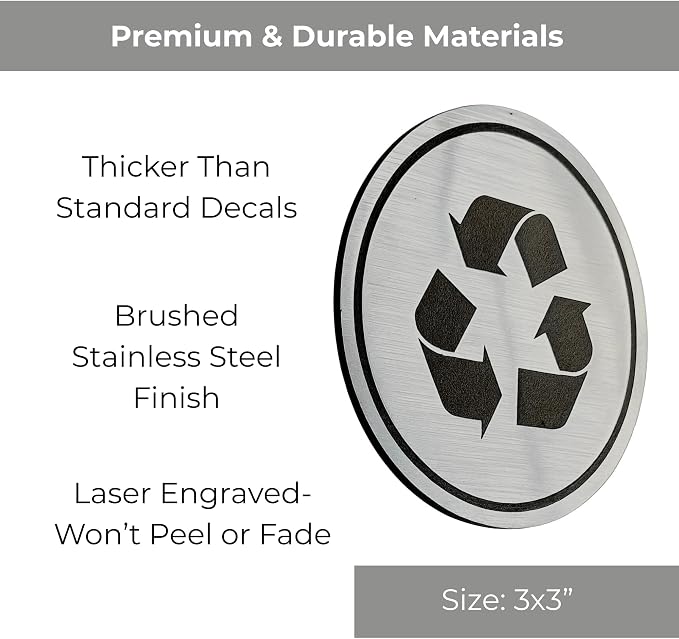 Trash and Recycle Stickers Set of 2 | Indoor Outdoor UV Stable & Weatherproof | - Image 5