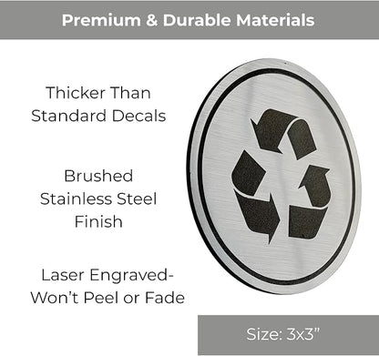 Trash and Recycle Stickers Set of 2 | Indoor Outdoor UV Stable & Weatherproof | - Image 5