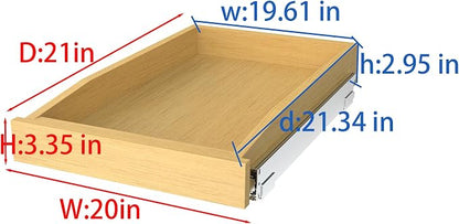 Wooden Pull out Cabinet Organizer 20" W x 21" D x 3.35" H, Heavy Duty Slide Out - Image 2
