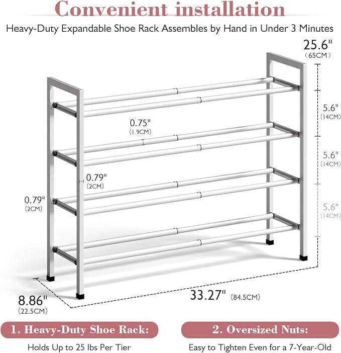 Bumusty 4-Tier Expandable Shoe Rack - Image 3