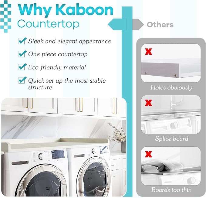Kaboon Washer Dryer Countertop, Melamine Countertop - Image 4