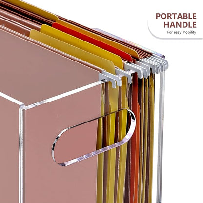 DINGHUO Acrylic File Folder Organizer Box, Letter Size Hanging File Organizer - Image 7