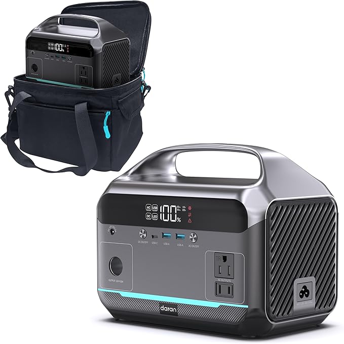 Portable Power Station, 288Wh LiFePO4 Battery, 350W Power Bank by DARAN