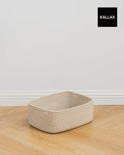 Small Woven Basket, 13.5 x 9.5 x 5 Inches, Storage Basket - Image 9