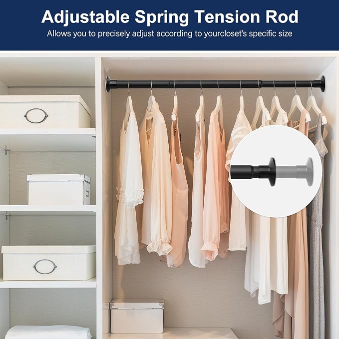 No Drilling Closet Rod, 27.5-82 Inches Hanging Closet Rod - Image 9