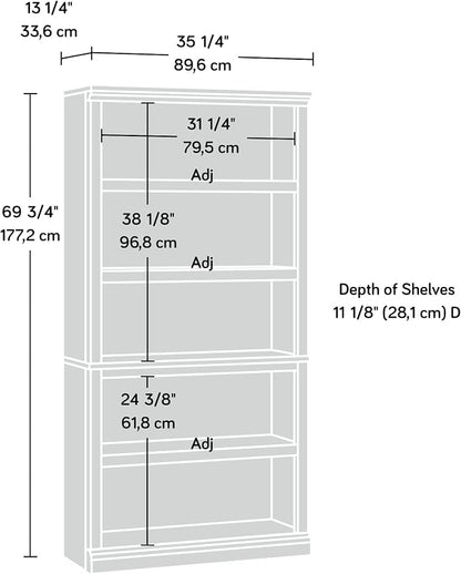 Sauder 5 Tier Book Shelf Wooden Bookcase Multipurpose Bookshelf - Image 3
