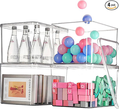 Clear plastic storage bins by GUMEIGODA