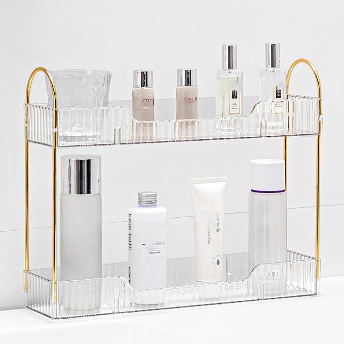 Bathroom Countertop Organizer, 2-Tier Slim Vanity Storage Rack - Image 3