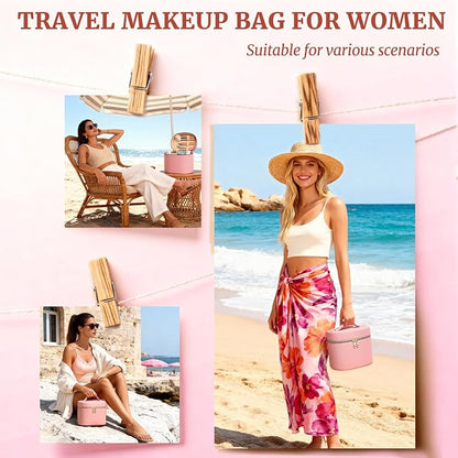 Makeup Case for Women, Travel Make Up Bag Organizer - Image 6