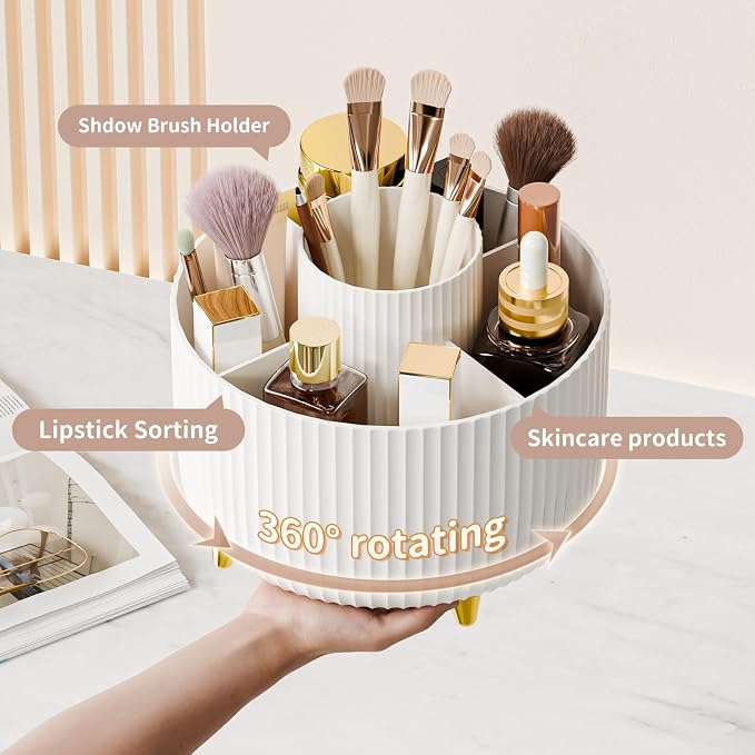 360° Rotate Makeup Brush Holder Organizer, Makeup Organizers Countertop - Image 2