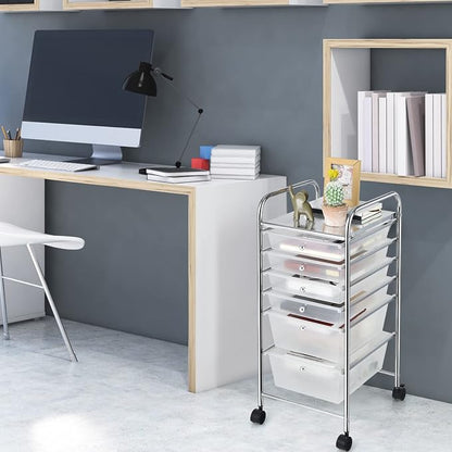 Giantex 6 Storage Drawer Cart Rolling Organizer Cart - Image 2