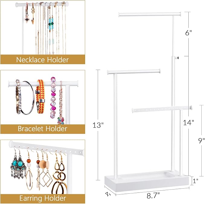 SRIWATANA Jewelry Organizer Stand, Extra Tall Jewelry Display Necklace Holder - Image 5