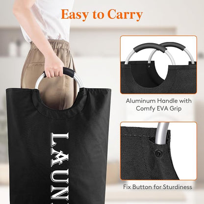 Lifewit 100L 2-Pack Large Laundry Basket, Collapsible Laundry Hamper - Image 3