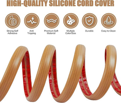 Floor Cord Cover Self Adhesive Cord Hider, 3.3FT Cable Management, Extension - Image 3