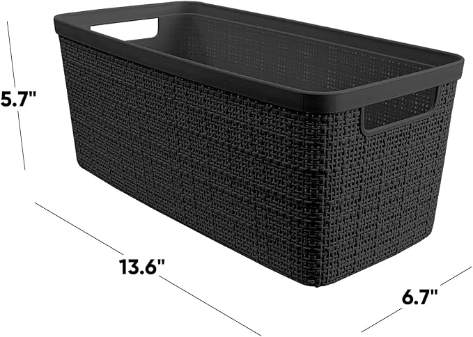 Curver Set of 8 Slim 6.8L Jute Decorative Plastic Organization and Storage - Image 2