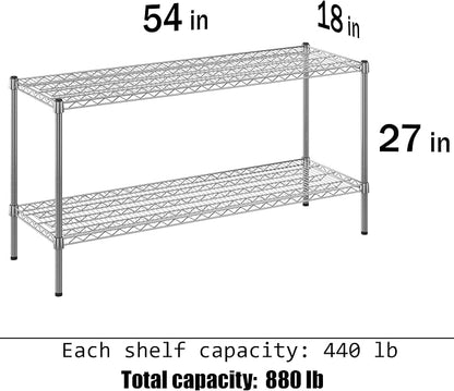 18" Deep x 54" Wide x 27" Height Wire Shelving Kit | 2-Tier | NSF Commercial - Image 3