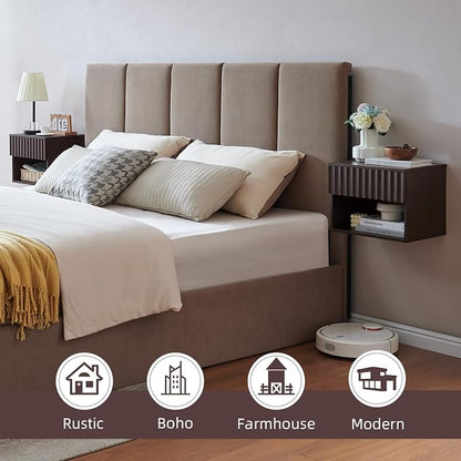 Floating Nightstand with Fluted Drawer - Image 4