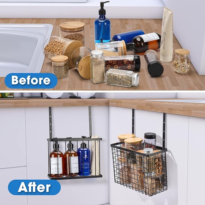 2 Pack Cabinet Door Organizer, Over The Cabinet Door Organizer - Image 5