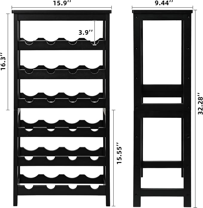 VASMIA Wine Rack Freestanding Floor, 6-Tier Display Wine Storage Shelves - Image 7
