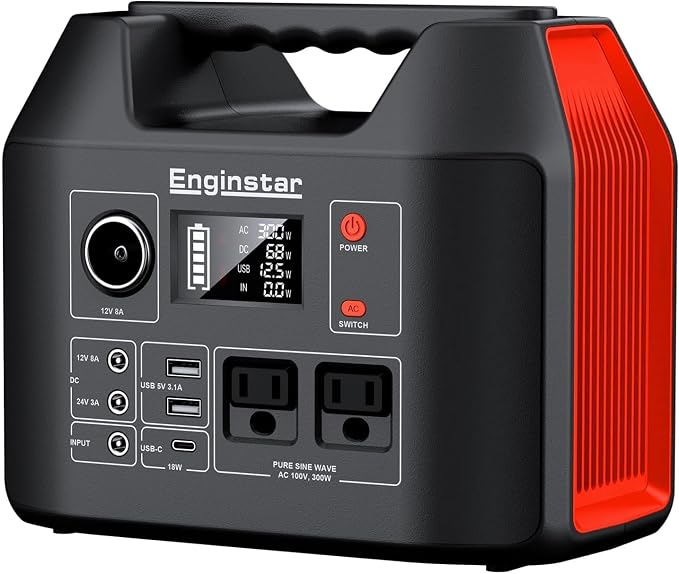 EnginStar Portable Power Station 300W 296Wh Battery Bank by ENGINSTAR