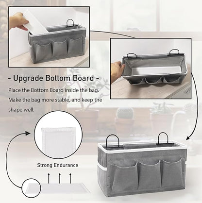 2pcs 3-pockets Large Wall Hanging Organizer Bag, Linen Fabric Door Hanging - Image 3