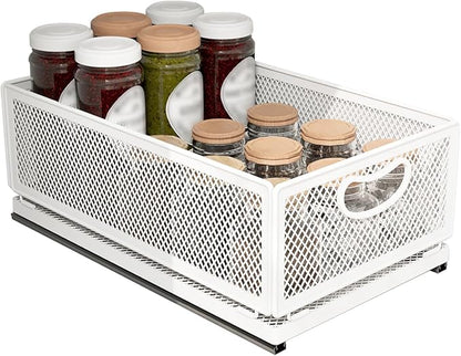 Sliding Cabinet Basket Organizer Drawer Self Adhesive Slide out Pantry Shelves by ULIKEUS