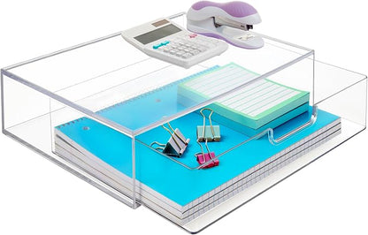 STORi STAX Plastic Stackable Organizer Drawer in Clear | 12.5-inches Wide | by STORi