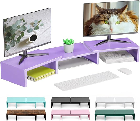 Dual Monitor Stand for Desk, Metal Monitor Riser by OUTIOE