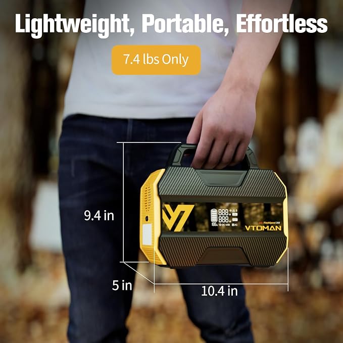 VTOMAN FlashSpeed 300 Portable Power Station, 300W 230Wh LiFePO4 Battery - Image 2