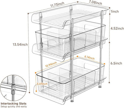 2Set 3 Tier Clear Bathroom Organizer - Image 3