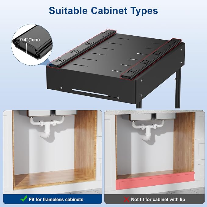 Insputer 2 Pack Under Sink Organizer, 2 Tier Under Cabinet Storage Expandable - Image 7