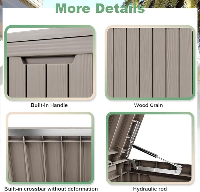 EasyUp 80 Gallon Deck Boxes Waterproof, Outdoor Large Storage Boxes - Image 5