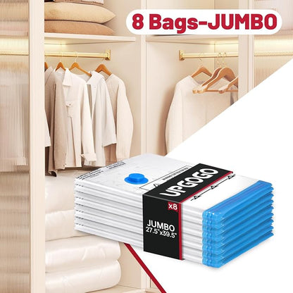 8 Pack Jumbo Vacuum Storage Bags, Vacuum Seal Bags - Image 2