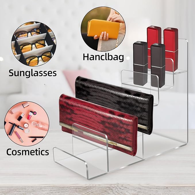 Acrylic Wallet Display Stand Purse Handbag Organizer, Acrylic Display Shelf - Image 2