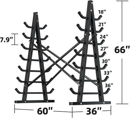 7-Tier Horizontal Storage Rack, Heavy-Duty Freestanding Steel Horizontal Bar - Image 2