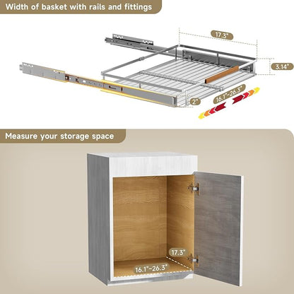 1 Pack Expandable Pull Out Cabinet Organizer，Side Mounting - Image 2