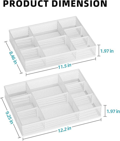 Marbrasse 2 Pack Desk Drawer Organizer, Mesh Drawer Organizer Tray - Image 5