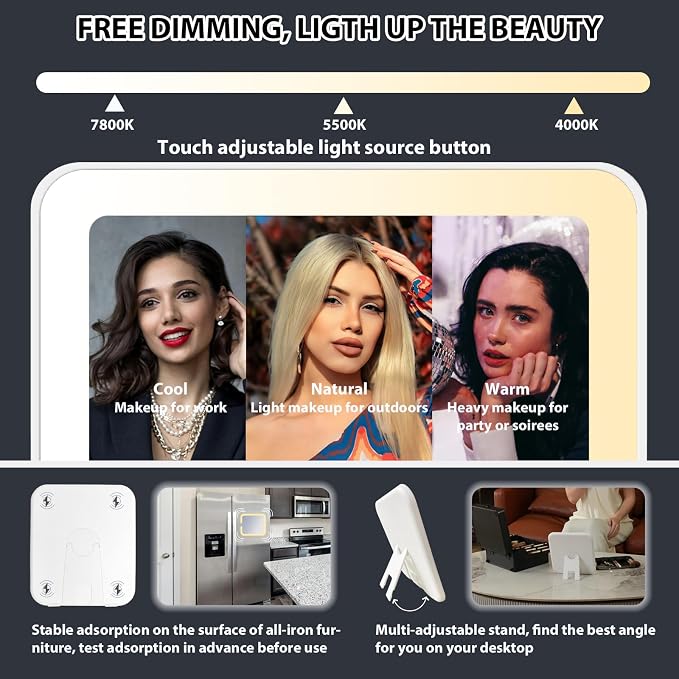 Makeup Organizer Box with Detachable Lighted Mirror, Travel Train Cosmetic Case - Image 2