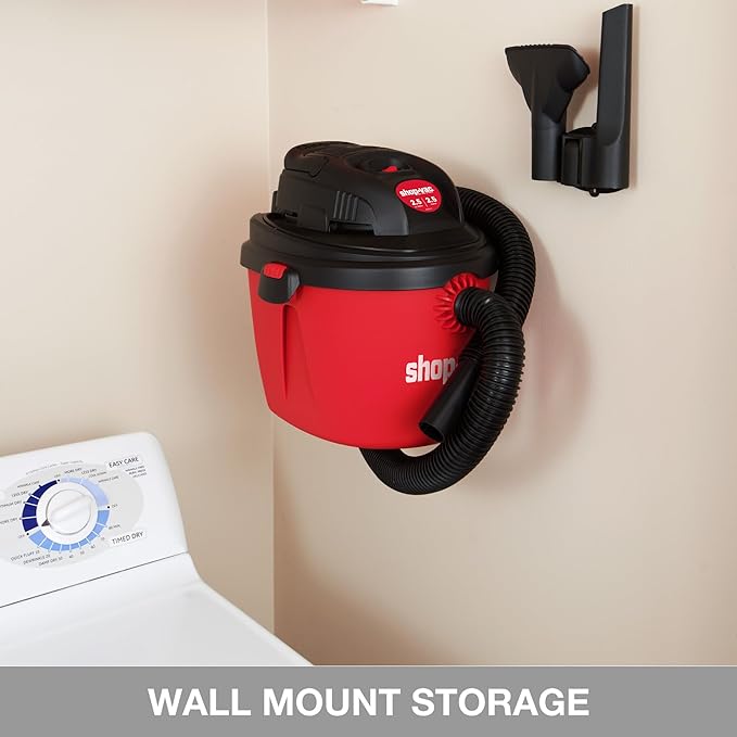 Shop-Vac 2.5 Gallon 2.5 Peak HP Wet/Dry Vacuum, Portable Compact Shop Vacuum - Image 2