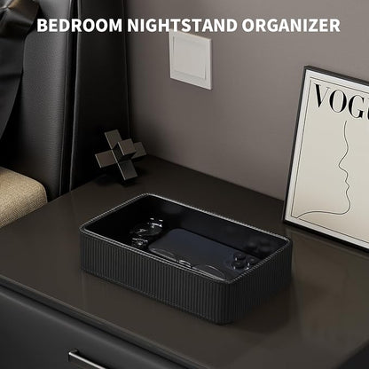 PU Leather Valet Tray Organizer, Small Nightstand Organizer Bedside Desktop - Image 4