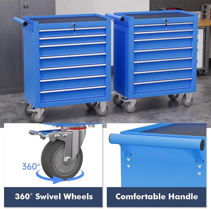 7-Drawer Tool Chest, Rolling Tool Cart - Image 5