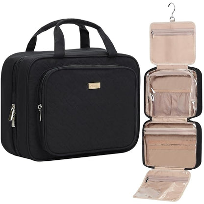 NISHEL Travel Toiletry Bag for Women, Makeup Essentials Organizer, Hanging Case by NISHEL